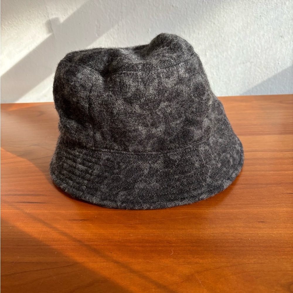 NWOT Coach Dark Gray Wool Bucket Hat
